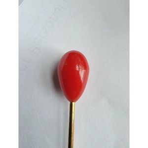 ANTIQUE Vintage HAT Jewelry PIN HAIR Millinery Sew Craft Coral Gold Red Bakelite